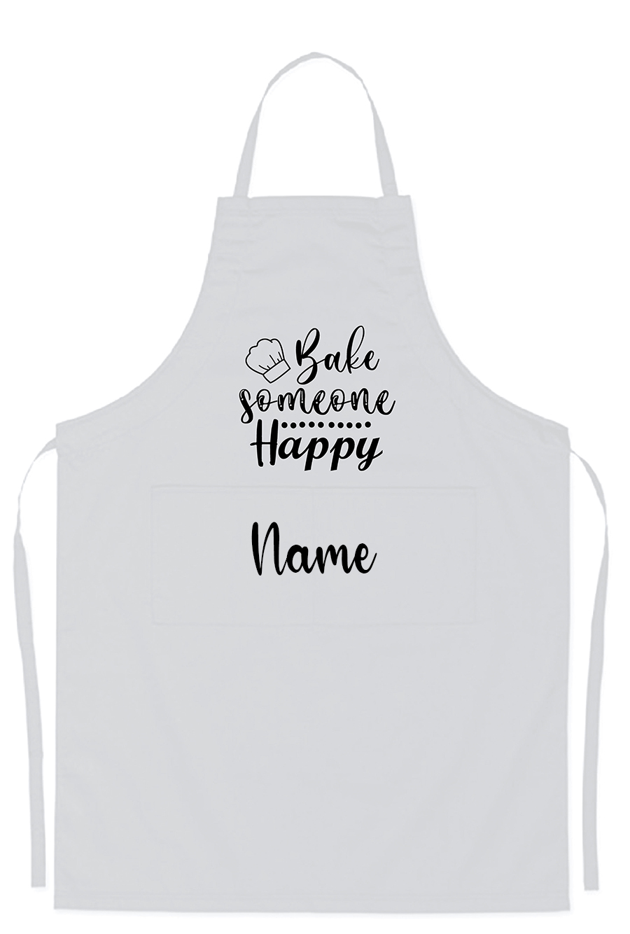 Bake Someone Happy Personalised White Apron